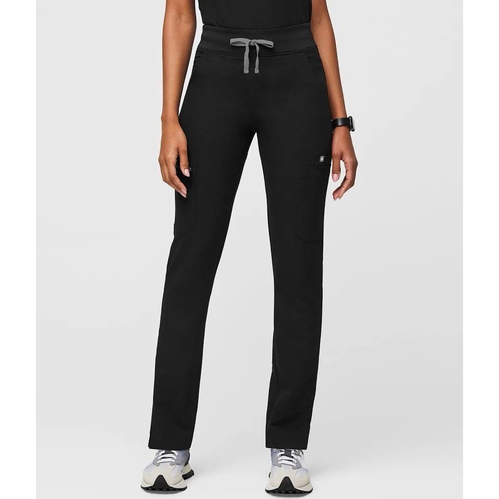 Figs Yola Skinny Scrub Pants XXL petite BLACK Women's Scrub Bottoms